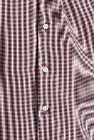 Şarap Bordo Uzun Kol Slim Fit Dar Kesim Desenli Pamuklu Kolay Ütülenebilir Gömlek