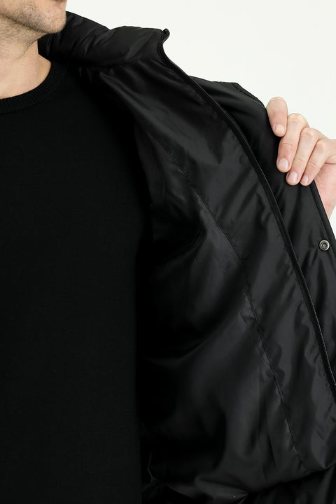 Black Hooded Puffer Jacket