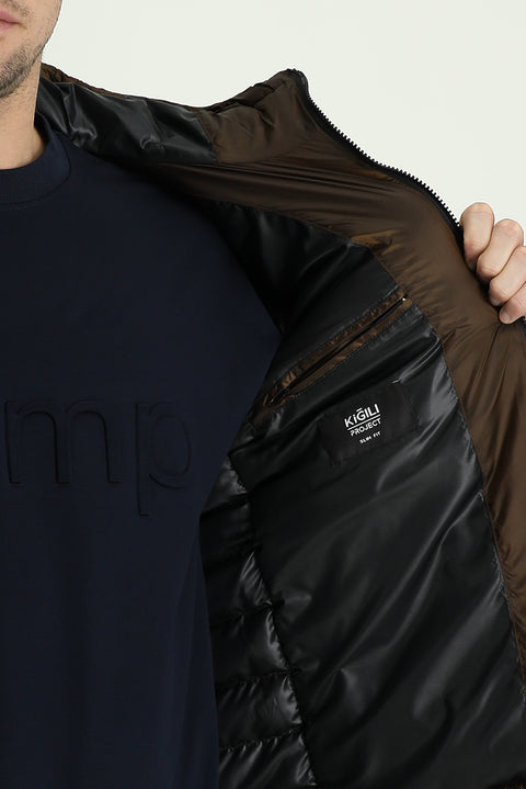Cinnamon Slim Fit Narrow Cut Hooded Quilted Sport Jacket