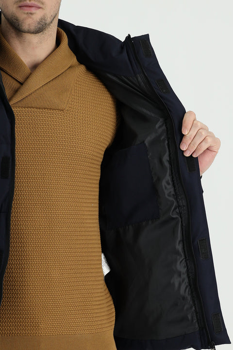 Dark Navy Hooded Puffer Jacket