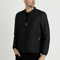 Black Slim Fit Ribbed Sport Jacket