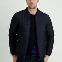 Medium Navy Slim Fit Ribbed Sport Jacket