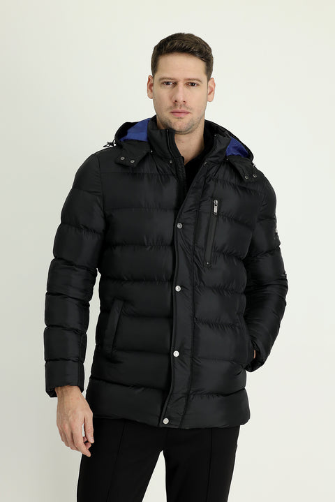 Black Hooded Puffer Jacket