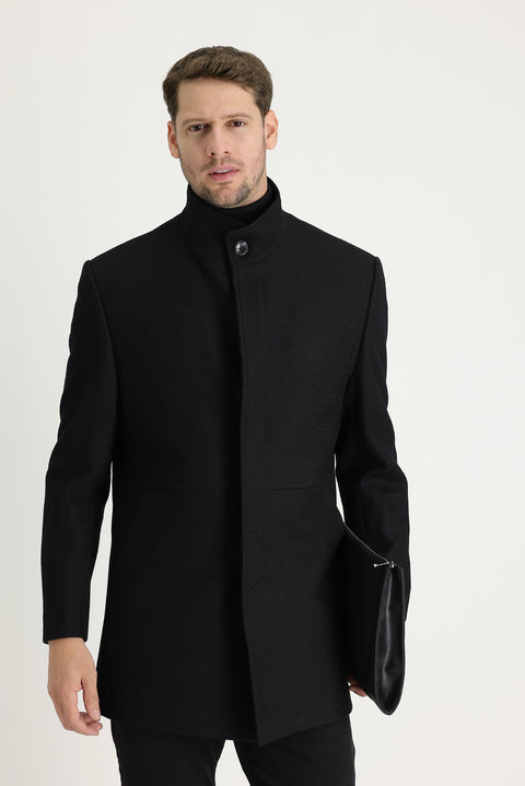 Black Plain Coat