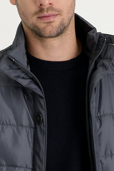 Orta Antrasit Kürk Yaka Spor Şişme Kaban