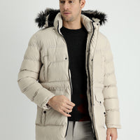 Stone Hooded Sports Puffy Jacket