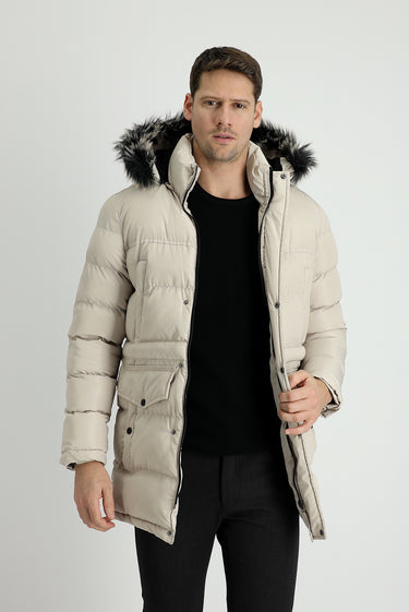 Taş Kapüşonlu Spor Şişme Kaban