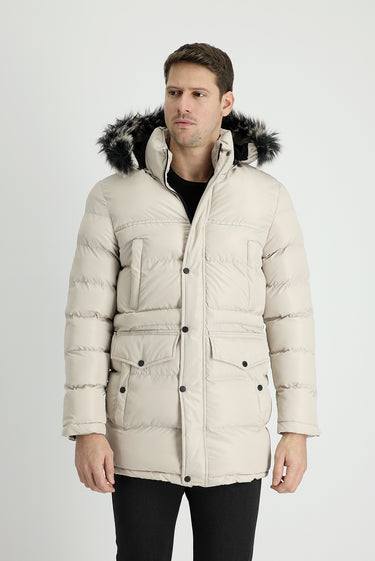 Taş Kapüşonlu Spor Şişme Kaban