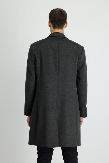Koyu Antrasit Klasik Palto