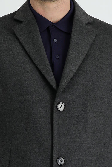 Koyu Antrasit Klasik Palto