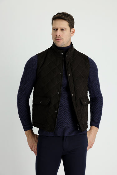 Orta Kahve Kapitone Şişme Yelek