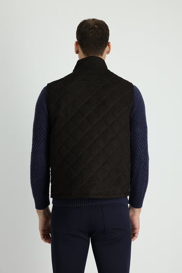 Orta Kahve Kapitone Şişme Yelek