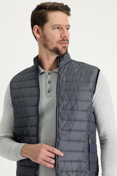 Koyu Füme Kapitone Şişme Yelek