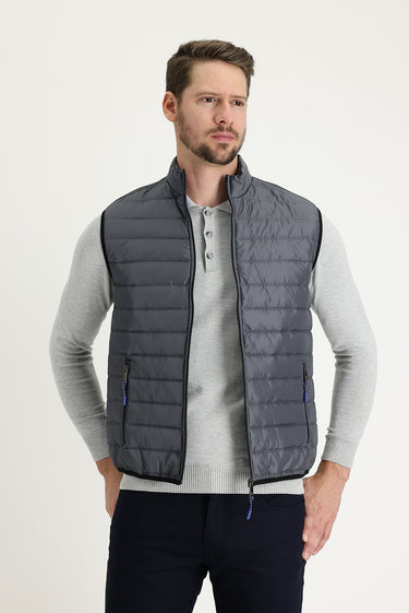 Koyu Füme Kapitone Şişme Yelek