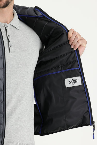 Koyu Füme Kapitone Şişme Yelek