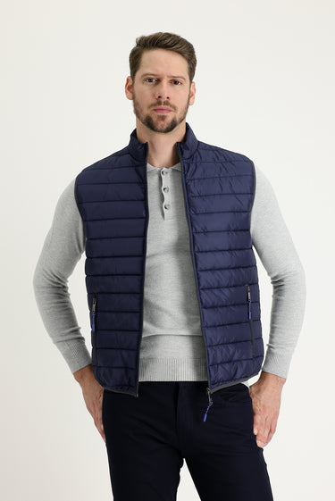 Koyu Lacivert Kapitone Şişme Yelek