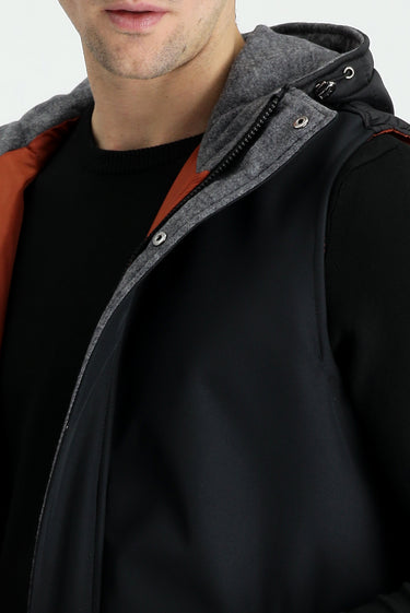 Siyah Slim Fit Dar Kesim Spor Şişme Yelek