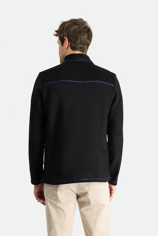 Siyah Yarım Fermuarlı Dik Yaka Soğuk Geçirmez Tüylenme Yapmayan Polar Sweatshirt