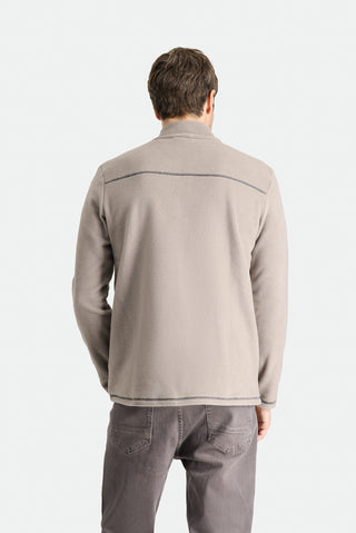 Orta Gri Melanj Yarım Fermuarlı Dik Yaka Soğuk Geçirmez Tüylenme Yapmayan Polar Sweatshirt