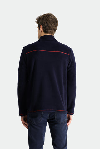 Koyu Lacivert Yarım Fermuarlı Dik Yaka Soğuk Geçirmez Tüylenme Yapmayan Polar Sweatshirt