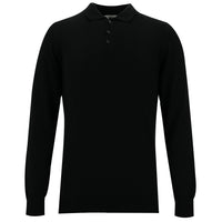 Siyah Polo Yaka Slim Fit Triko Kazak