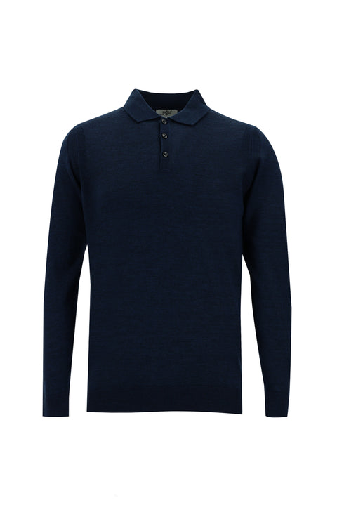 Dark Petrol Polo Neck Regular Fit Knitwear Sweater