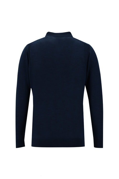 Dark Petrol Polo Neck Regular Fit Knitwear Sweater