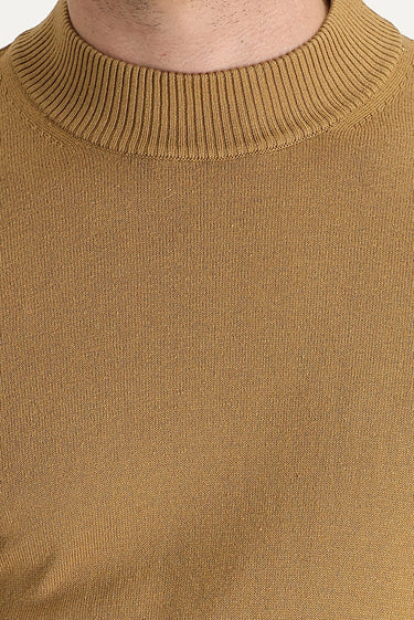 Camel Yarım Balıkçı Yaka Regular Fit Triko Kazak