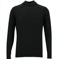 Black Half Turtleneck Regular Fit Knitted Sweater