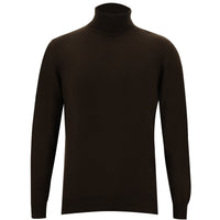 Dark Brown Turtleneck Regular Fit Knitted Sweater
