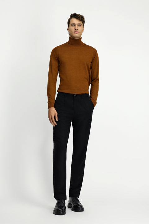 Cinnamon Turtleneck Regular Fit Wool Knit Sweater