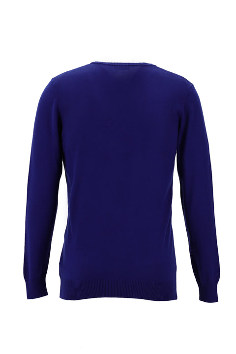 Saks Mavi V Yaka Regular Fit Triko Kazak