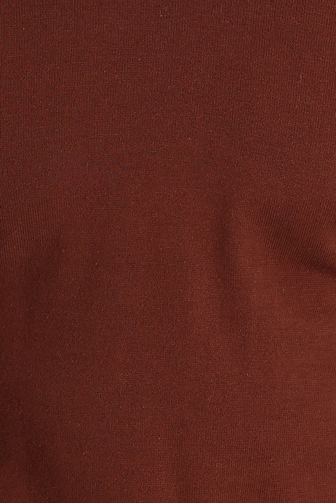 Kiremit Bisiklet Yaka Regular Fit Pamuklu Triko Kazak