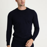 Koyu Lacivert Bisiklet Yaka Regular Fit Triko Kazak