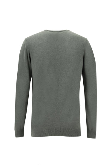 Orta Gri Melanj Bisiklet Yaka Regular Fit Triko Kazak