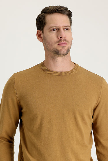 Camel Bisiklet Yaka Regular Fit Triko Kazak