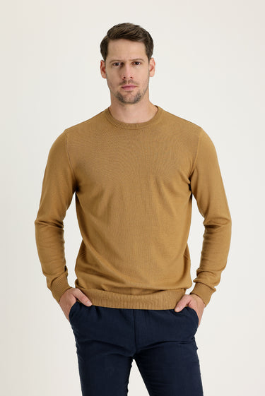 Camel Bisiklet Yaka Regular Fit Triko Kazak