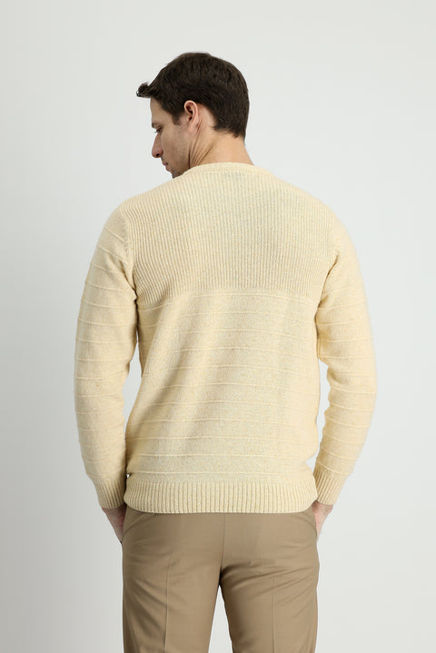 Taş Bisiklet Yaka Slim Fit Dar Kesim Desenli Triko Kazak