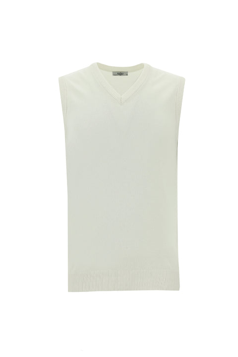 Off-white V-neck sweater knit