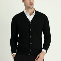 Siyah Pamuklu Triko Hırka