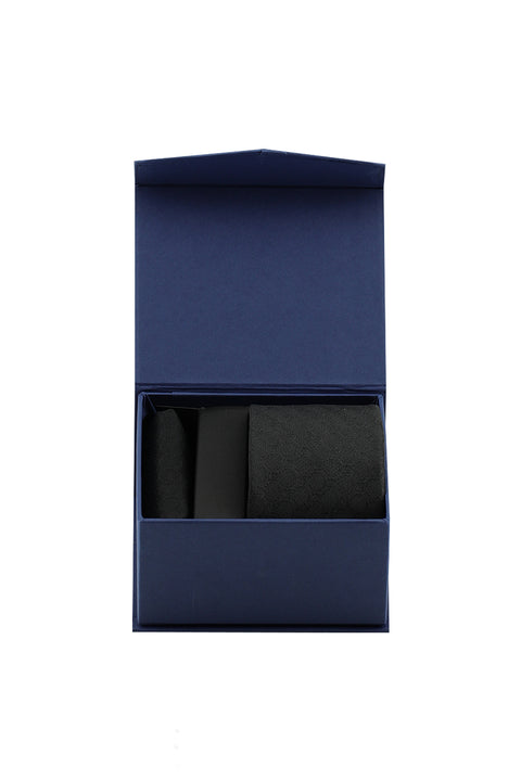 Black 2-Piece Tie & Pocket Square Set