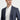 Orta Lacivert Slim Fit Dar Kesim Ekose Ceket