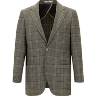 Koyu Kahve Relaxed Fit Rahat Kesim Ekose Spor Ceket