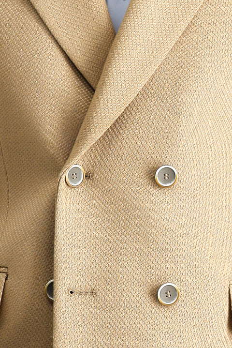 Camel 6 Drop Regular Fit Standart Kesim Kruvaze Desenli Ceket