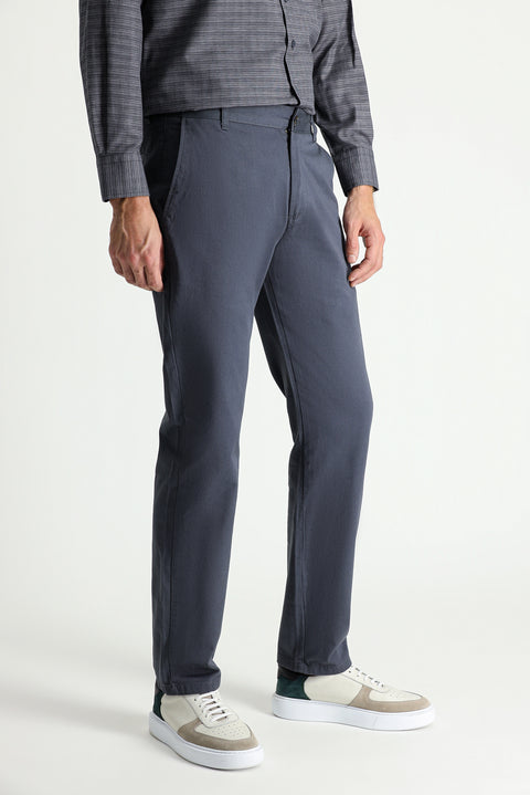 Koyu Füme Regular Fit Standart Kesim Pamuk Kanvas / Chino Pantolon
