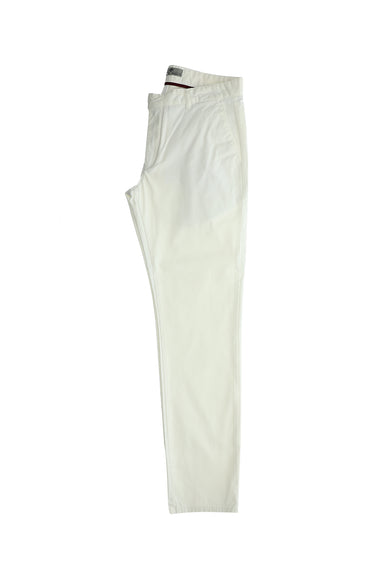Beyaz Slim Fit Dar Kesim Likralı Kanvas / Chino Pantolon