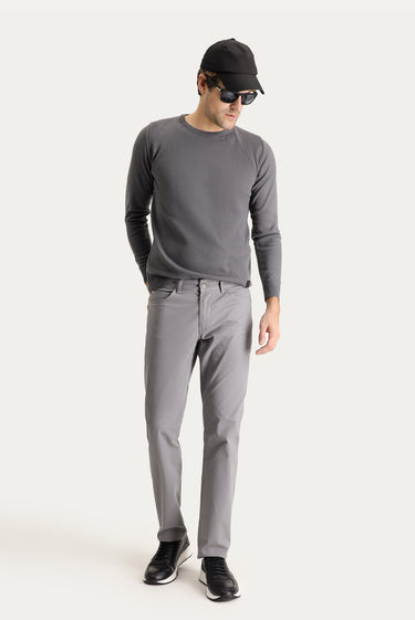 Bulut Gri Regular Fit Likralı Kanvas / Chino Pantolon