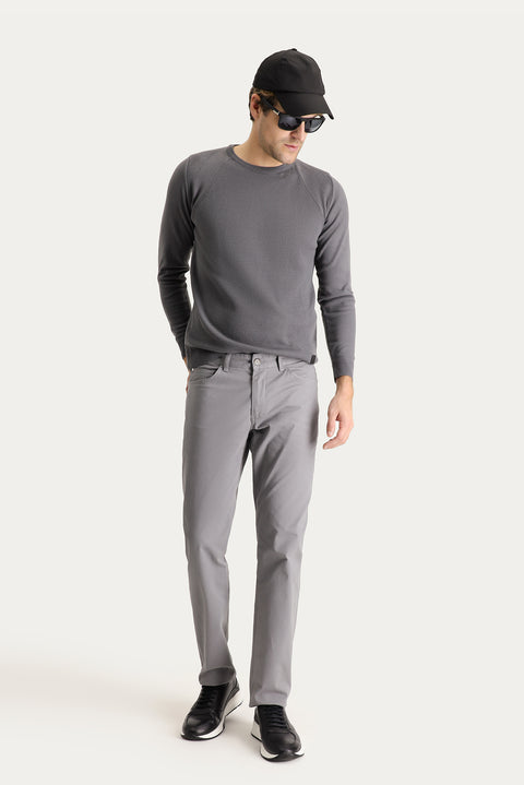 Bulut Gri Regular Fit Standart Kesim Likralı Kanvas / Chino Pantolon