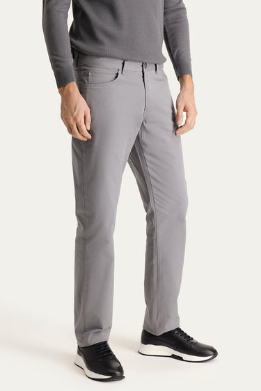 Bulut Gri Regular Fit Likralı Kanvas / Chino Pantolon