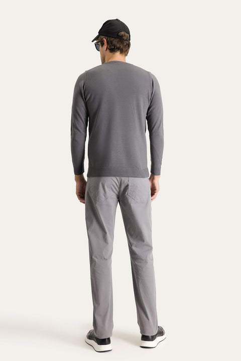 Bulut Gri Regular Fit Standart Kesim Likralı Kanvas / Chino Pantolon